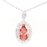3.22 Carats Pink Lab Grown Diamond 14K Gold Pendant