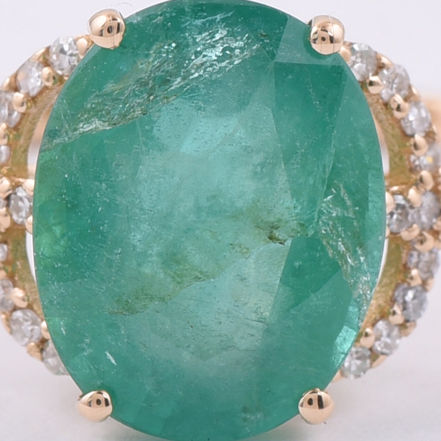 2.54 Ct Oval Natural Emerald 14K Gold Ring
