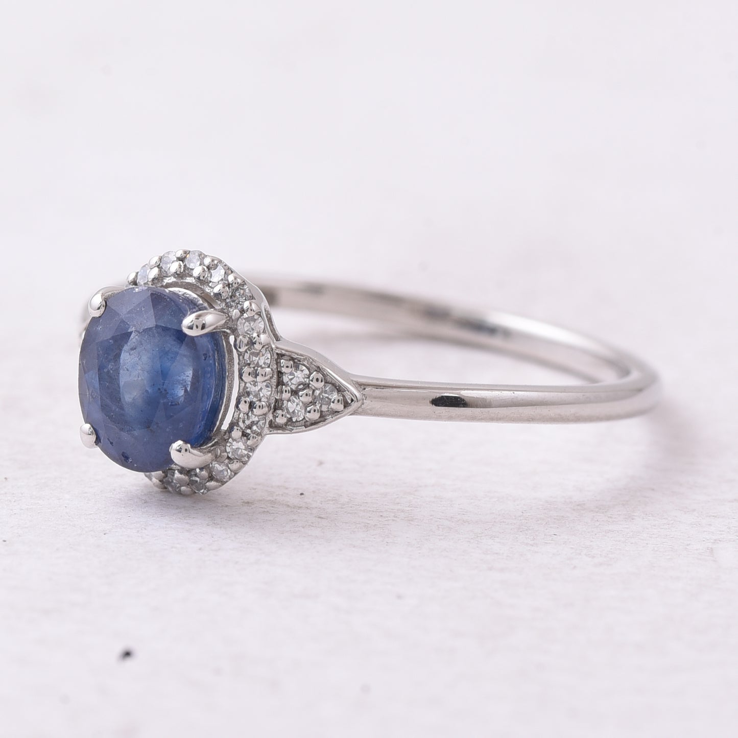 1.18 Ct Oval Mixed Cut Natural Sapphire 950 Platinum Ring
