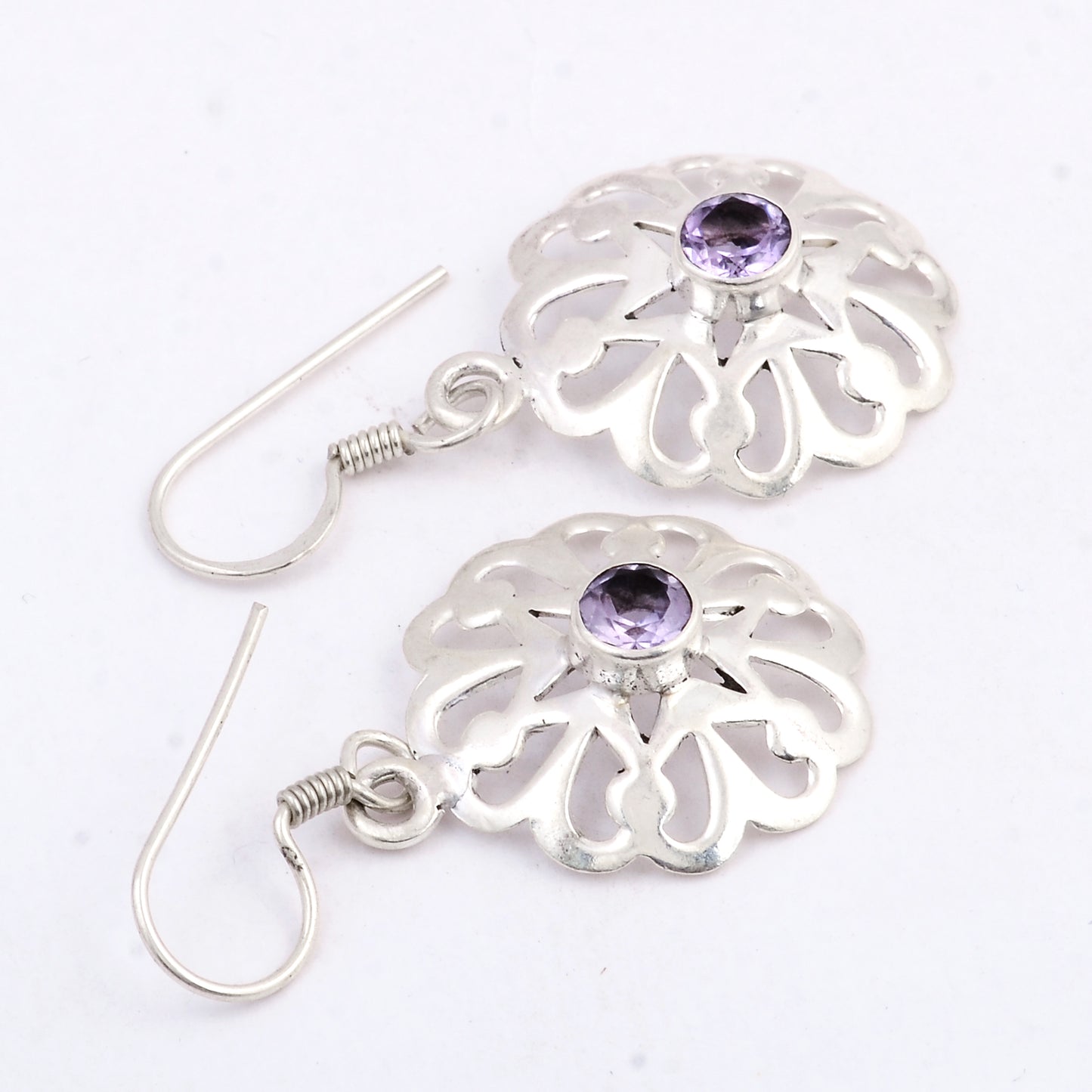 2.98 Ct Amethyst 925 Sterling Silver Earrings