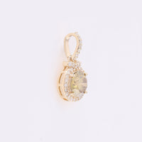 0.79 Ct Round Yellow Diamond 14K Gold Pendant