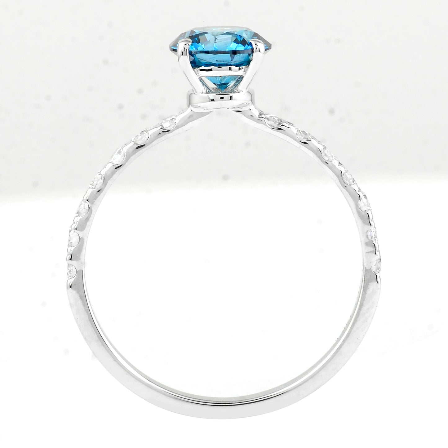 1.42 Carats Blue Lab Grown Diamond 14K Gold Ring