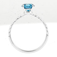 1.42 Carats Blue Lab Grown Diamond 14K Gold Ring
