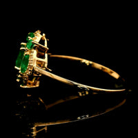 1.00 Ct Square Emerald 14K Gold Ring