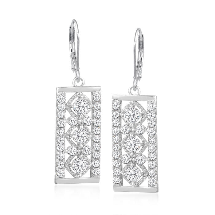 3.02 ct. Moissanite Round Sterling Silver Women Earrings