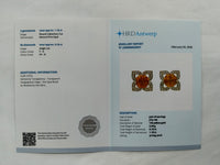 1.36 Ct Round Cabochon Cut Natural Fire Opal 14K Gold Earrings