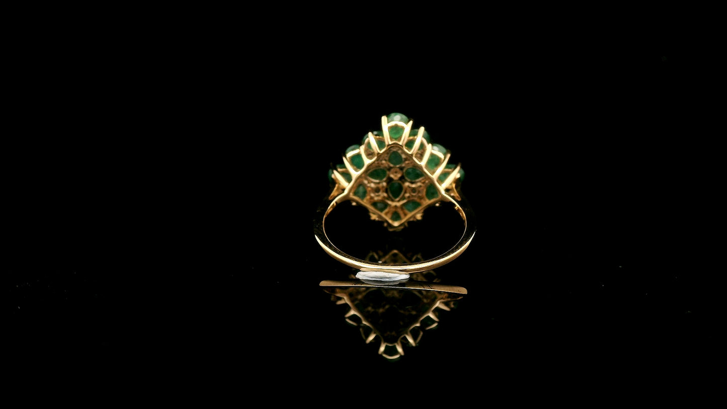 2.63 Ct Pear Emerald 14K Gold Ring