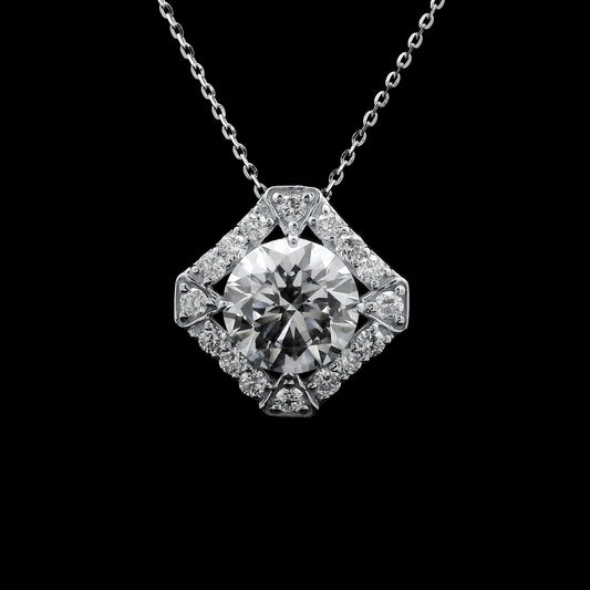 3.60 Carats Lab Grown Diamond 14K Gold Pendant