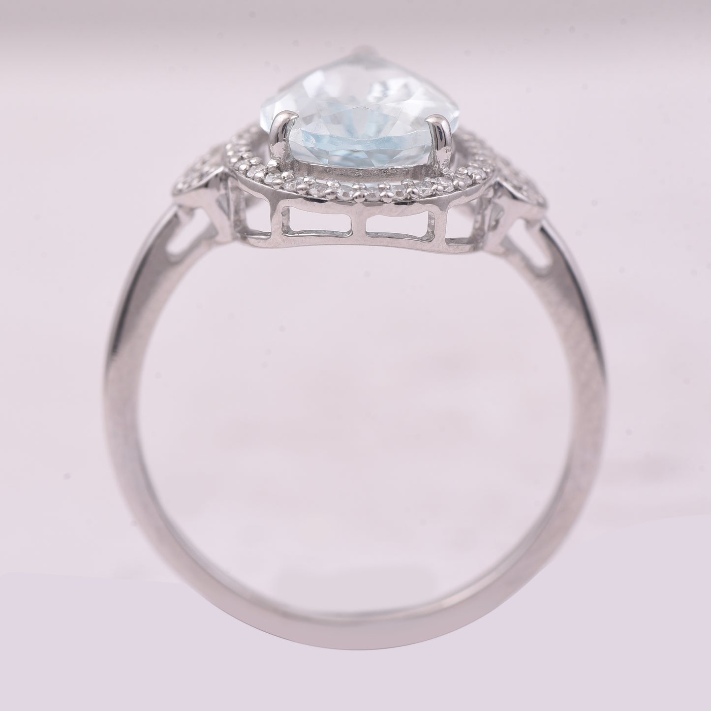 2.44 Ct Pear Mixed Cut Natural Aquamarine 950 Platinum Ring