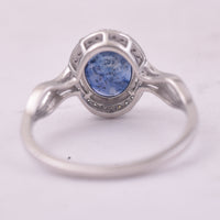 2.42 Ct Oval Mixed Cut Natural Sapphire 950 Platinum Ring