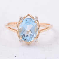 2.37 Ct Oval Natural Topaz 14K Gold Ring