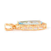 1.51 Ct Pear Mixed Cut Natural Aquamarine 14K Gold Pendant