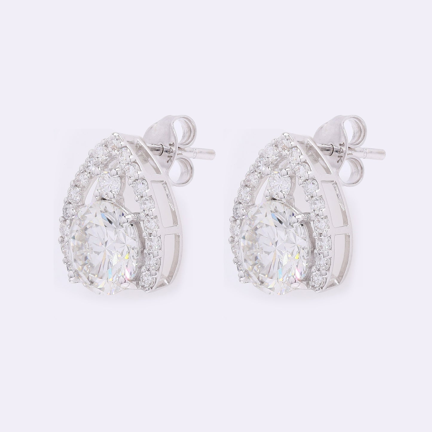 3.55 Carats Lab Grown Diamond 14K Gold Earrings