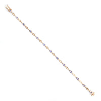 3.16 Ct Pear Tanzanite 14K Gold Bracelet