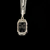 3.26 Ct Octagon Amethyst, White Zircon 925 Sterling Silver Pendant