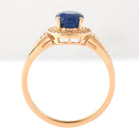 2.31 Ct Oval Mixed Cut Natural Sapphire 14K Gold Ring
