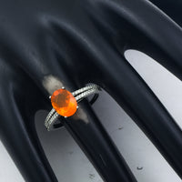 1.19 Ct Oval Mixed Cut Natural Fire Opal 950 Platinum Ring