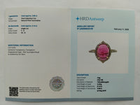 3.20 Ct Oval Cabochon Cut Natural Pink Tourmaline 14K Gold Ring