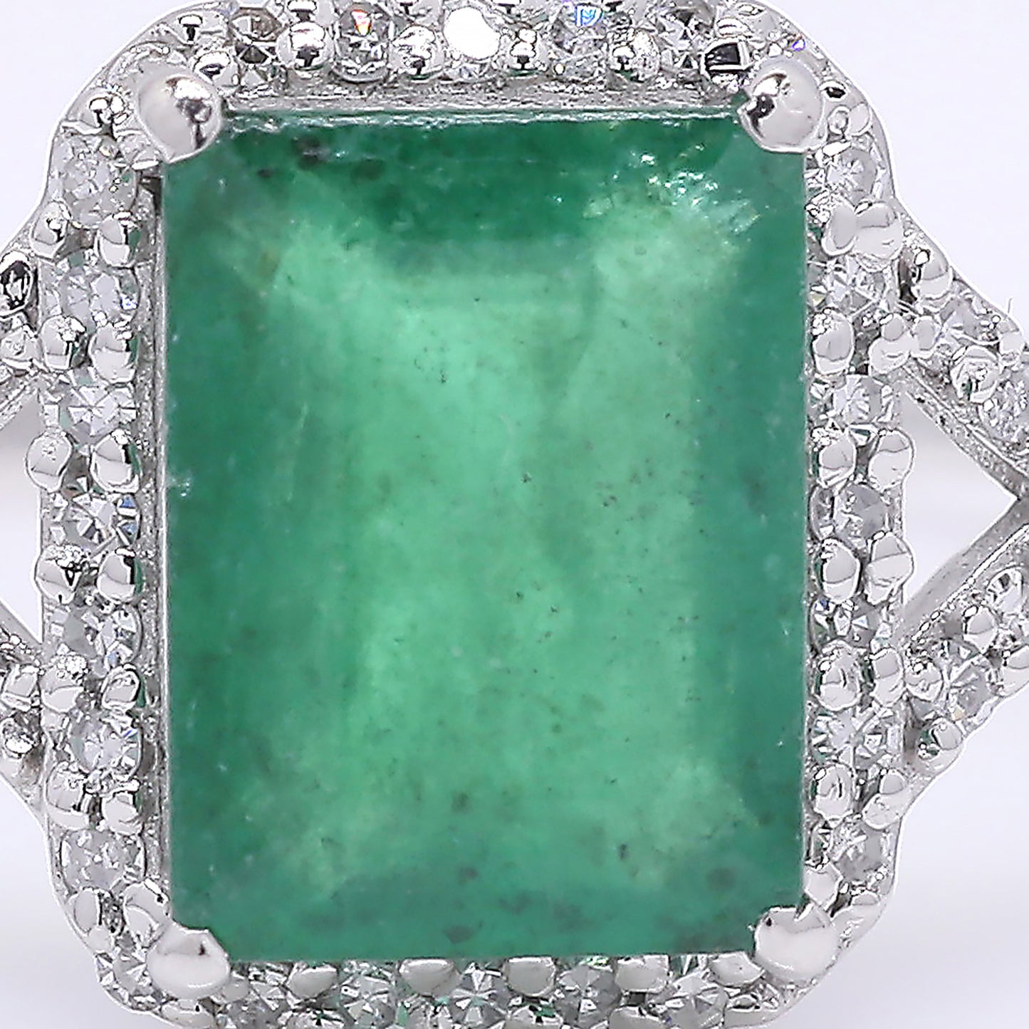 1.77 Ct Octagon Step Cut Natural Emerald 950 Platinum Ring