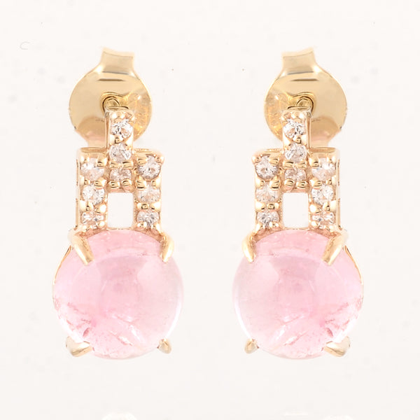 3.32 Ct Round Tourmaline 14K Gold Earrings