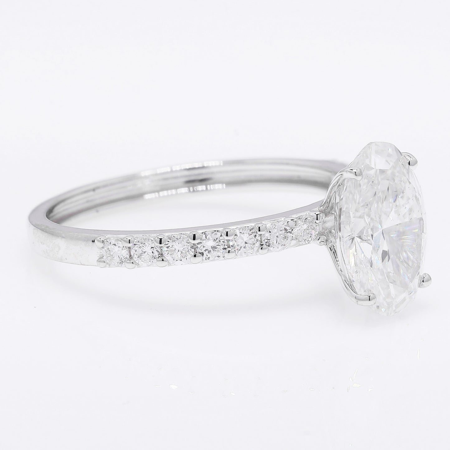 2.17 Ct Oval Brilliant Lab Grown Diamond 14K Gold Ring