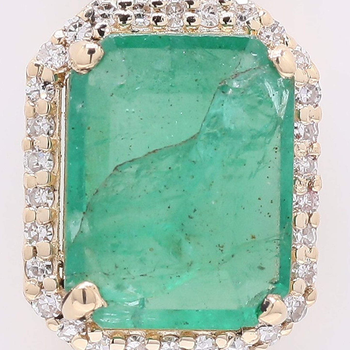 1.78 Ct Octagon Step Cut Natural Emerald 14K Gold Pendant