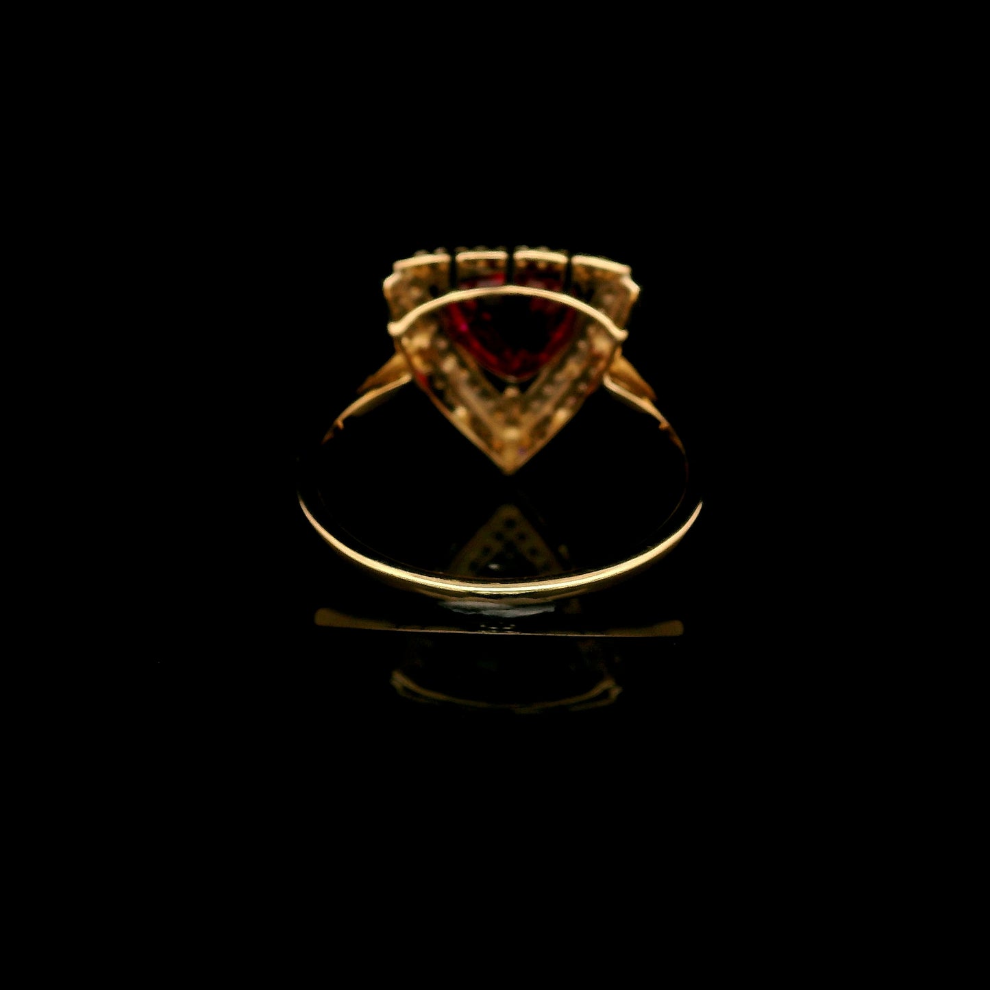 2.09 Ct Triangular Mixed Cut Lab Grown Ruby 14K Gold Ring