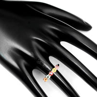 1.00 Ct Round Multi Sapphire 14K Gold Ring