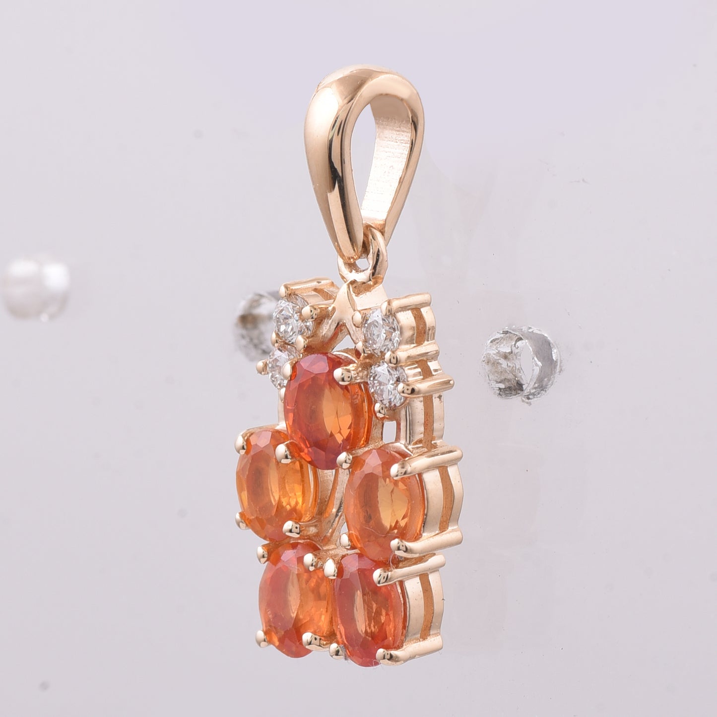 1.35 Ct Oval Natural Multi Coloured Sapphire 14K Gold Pendant