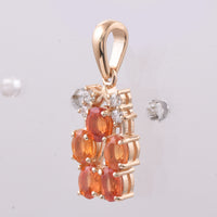 1.35 Ct Oval Natural Multi Coloured Sapphire 14K Gold Pendant