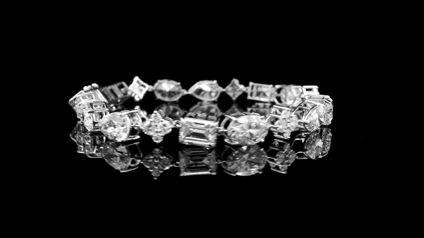 14.69 Carats Lab Grown Diamond 14K Gold Bracelet