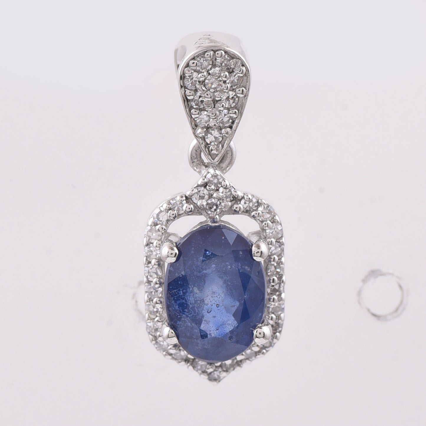 1.42 Ct Oval Natural Sapphire 950 Platinum Pendant