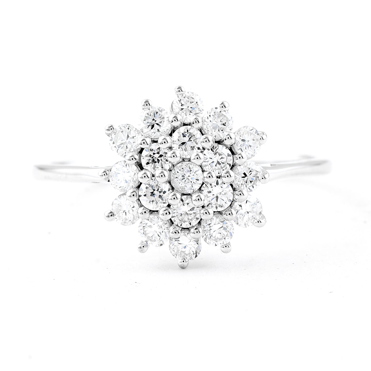 0.68 Ct Round Lab Grown Diamond 925 Silver Ring