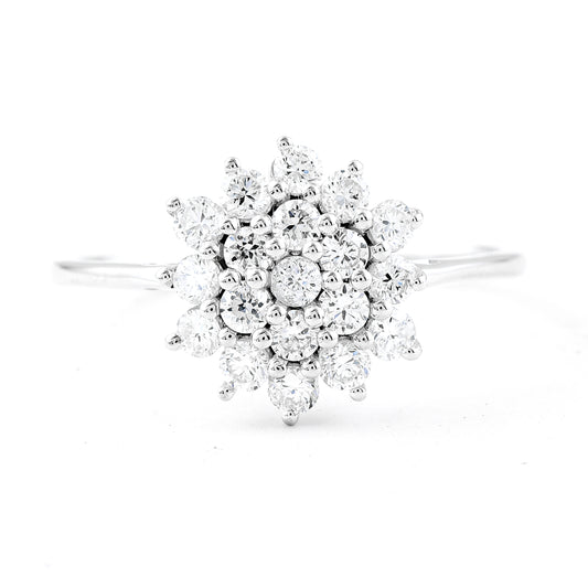 0.68 Ct Round Lab Grown Diamond 925 Silver Ring