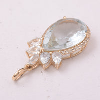 4.68 Ct Pear Aquamarine 9K Gold Pendant