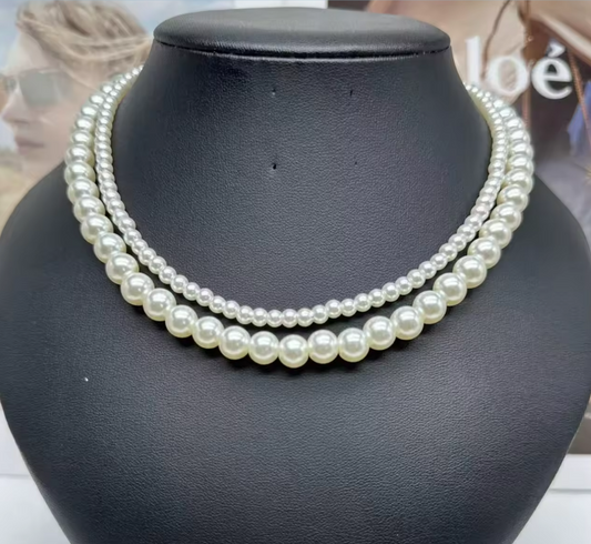 Imitation Pearl Gold Plated Brass Necklace