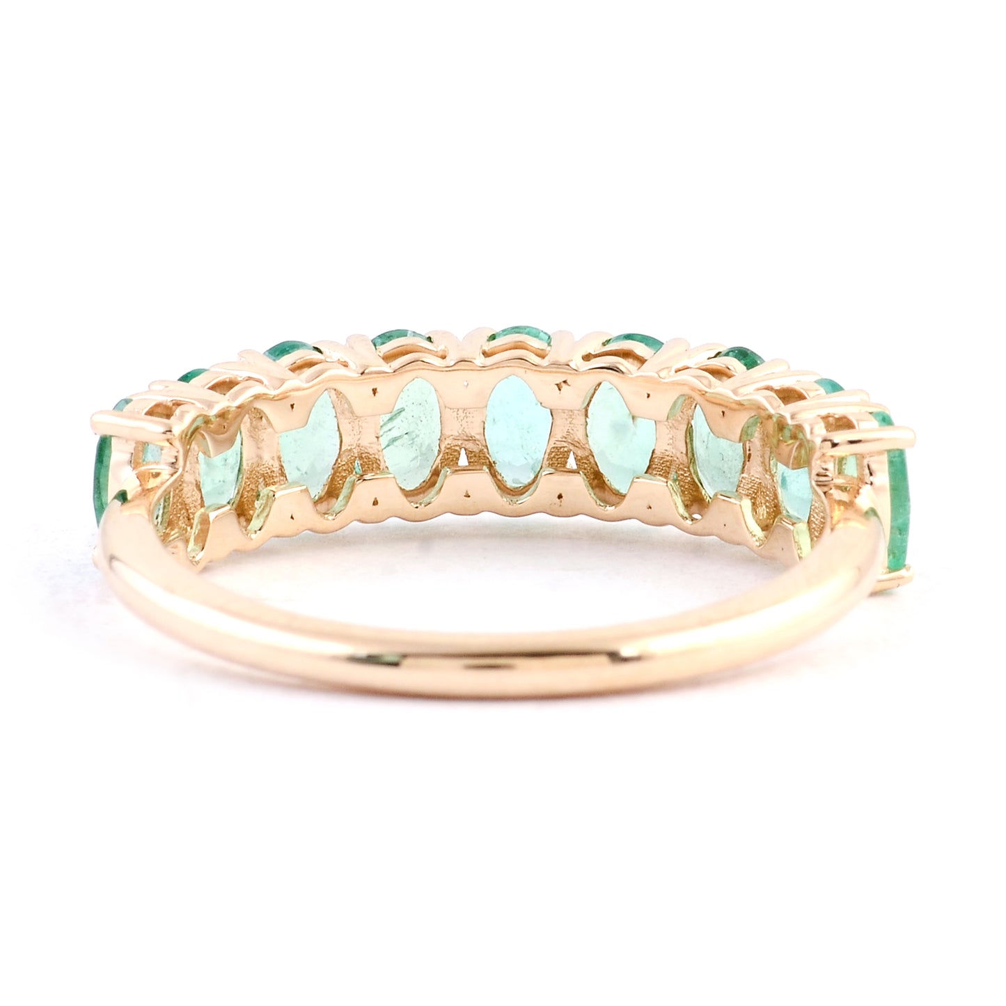 1.69 Ct Oval Mixed Cut Natural Beryl Emerald 14K Gold Ring