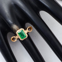 1.06 Ct Octagon Step Cut Natural Emerald 14K Gold Ring