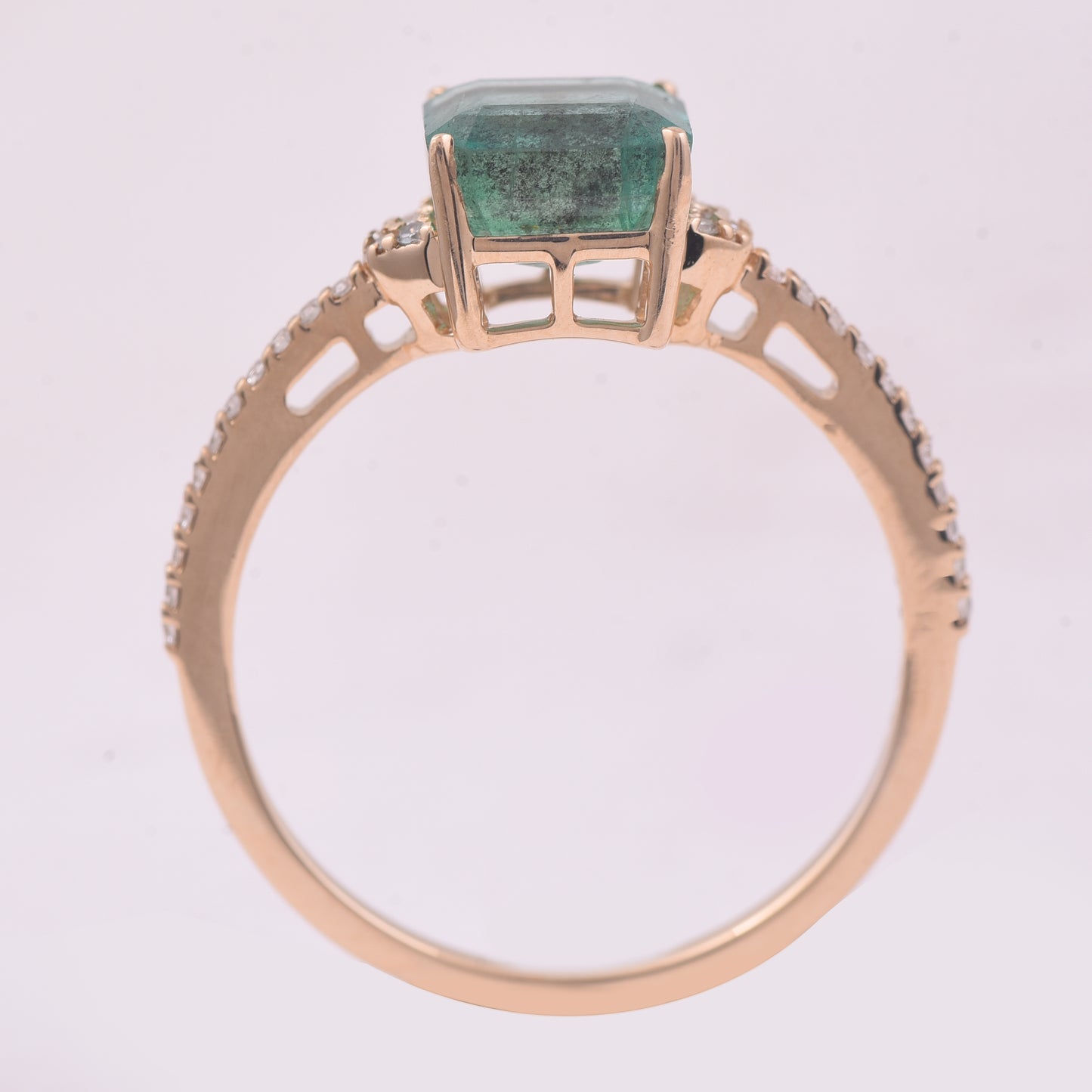 1.78 Ct Octagon Step Cut Natural Emerald 14K Gold Ring