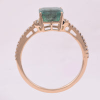 1.78 Ct Octagon Step Cut Natural Emerald 14K Gold Ring