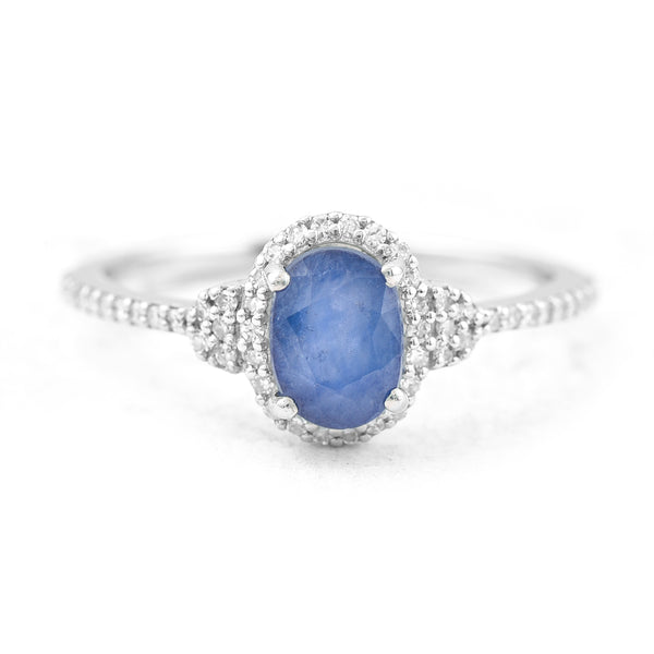 1.41 Ct Oval Mixed Cut Natural Sapphire 950 Platinum Ring