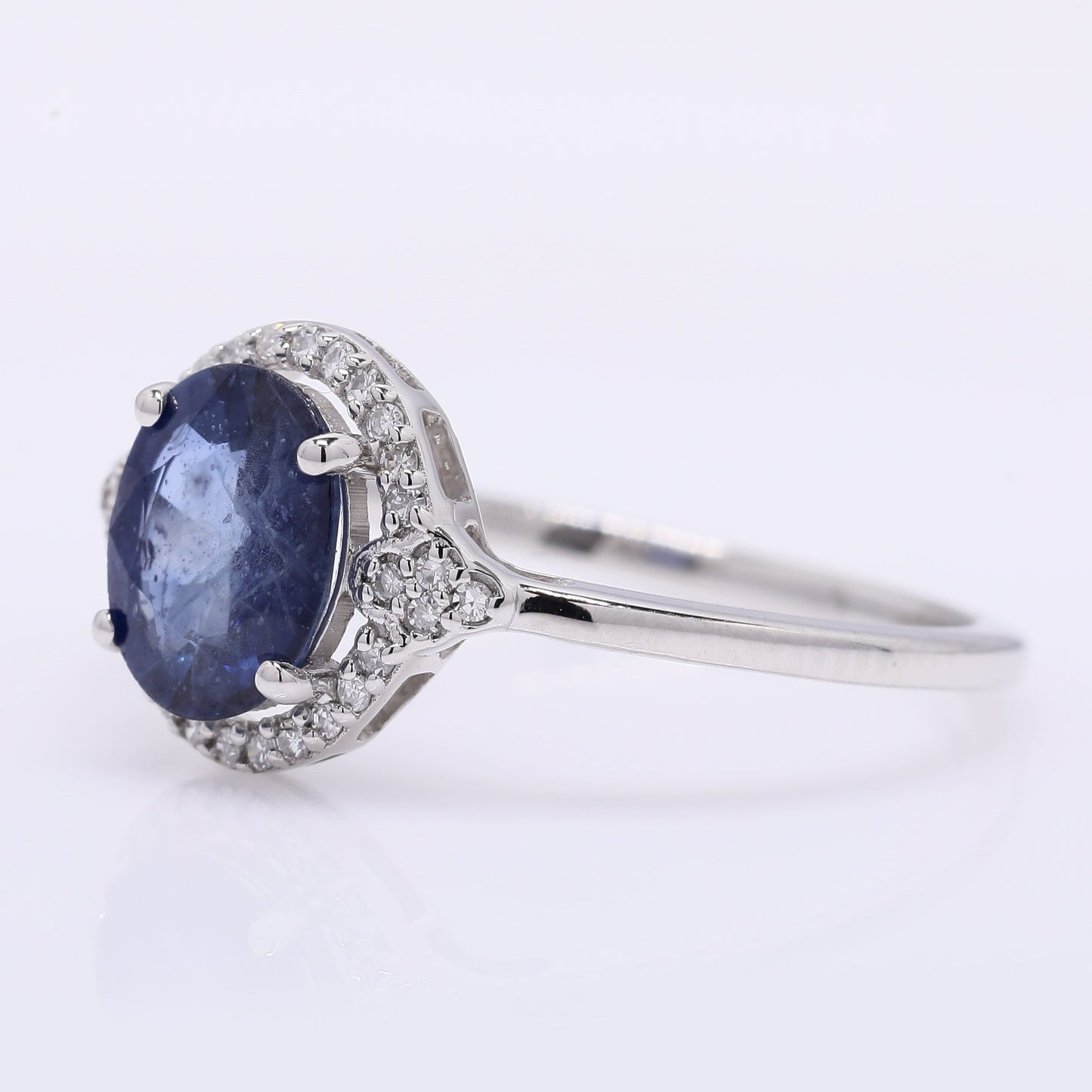 1.36 Ct Oval Mixed Cut Natural Sapphire 950 Platinum Ring