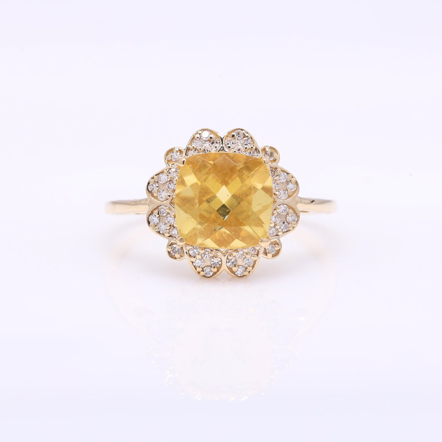 1.57 Ct Cushion Mixed Cut Natural Fire Opal 14K Gold Ring