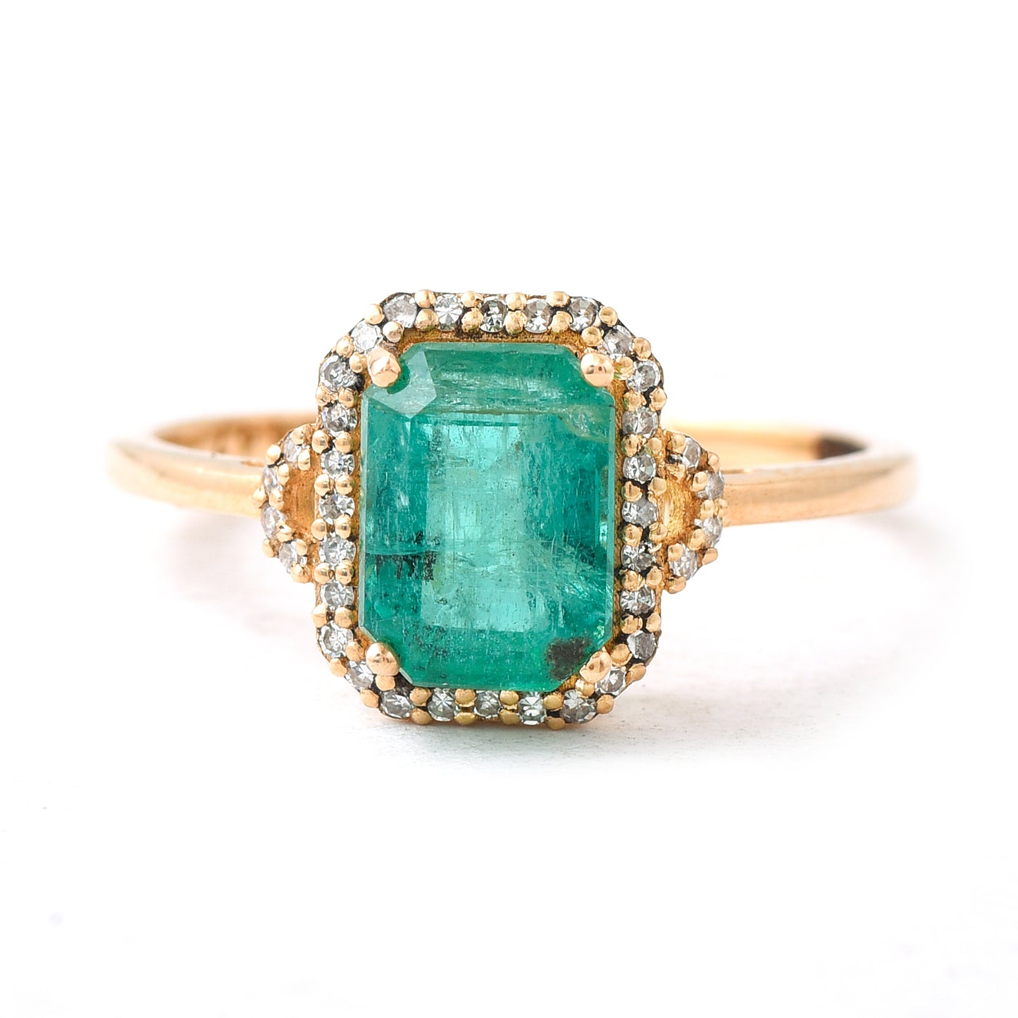 1.82 Ct Octagon Emerald 14K Gold Ring
