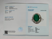 2.91 Ct Oval Mixed Cut Natural Emerald 14K Gold Ring