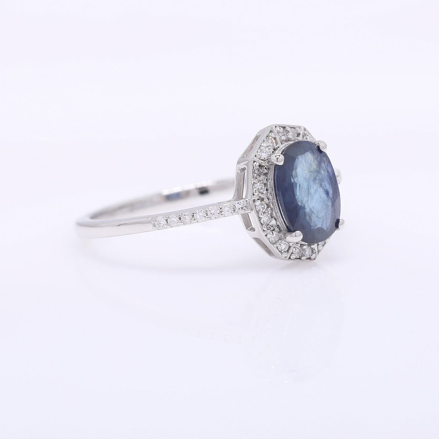 1.21 Ct Oval Mixed Cut Natural Sapphire 950 Platinum Ring