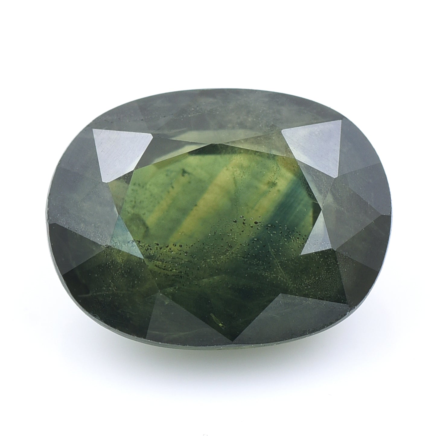 6.27 Natural Corundum Green Sapphire Oval Mixed Cut Gemstone