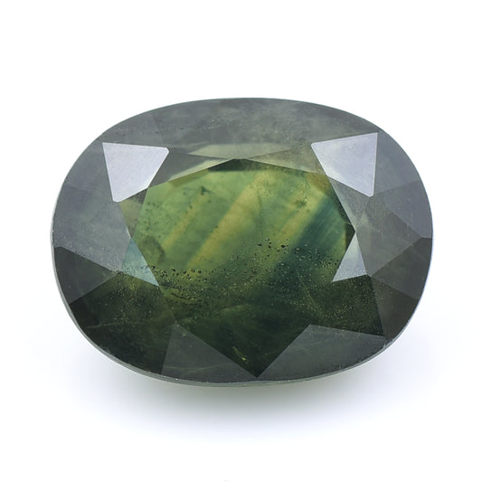 6.27 Natural Corundum Green Sapphire Oval Mixed Cut Gemstone