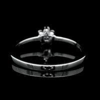 0.13 Ct Round Diamond 925 Silver Ring