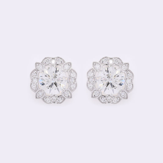 3.43 Carats Lab Grown Diamond 14K Gold Earrings